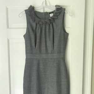 Jcrew Grey sleeveless sheath with petals size 2